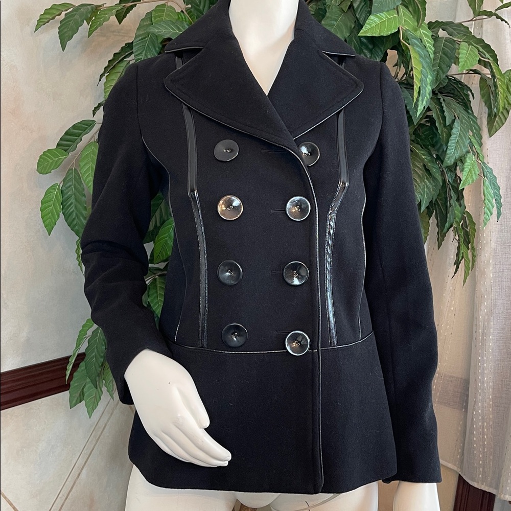THE LIMITED BLACK DOUBLE BREASTED COAT